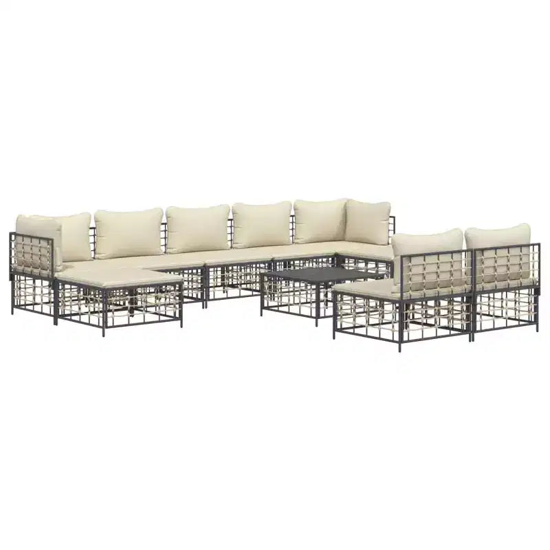 vidaXL Salon de jardin moderne 10 pièces avec coussins