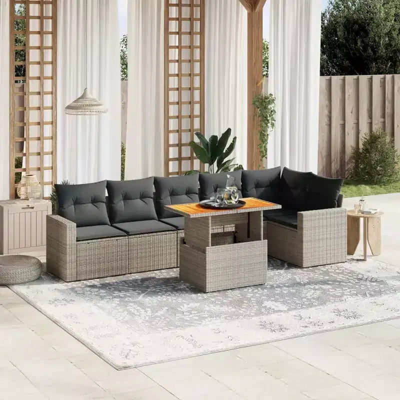 vidaXL Salon de jardin moderne avec coussins de diverses couleurs