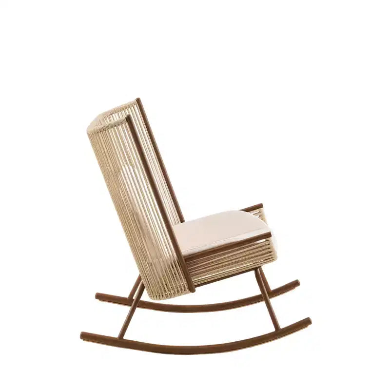 Christopher Knight Home Suraj Ensemble de salle à manger d'extérieur 2 pièces avec table en béton léger et fauteuil à bascule en fer