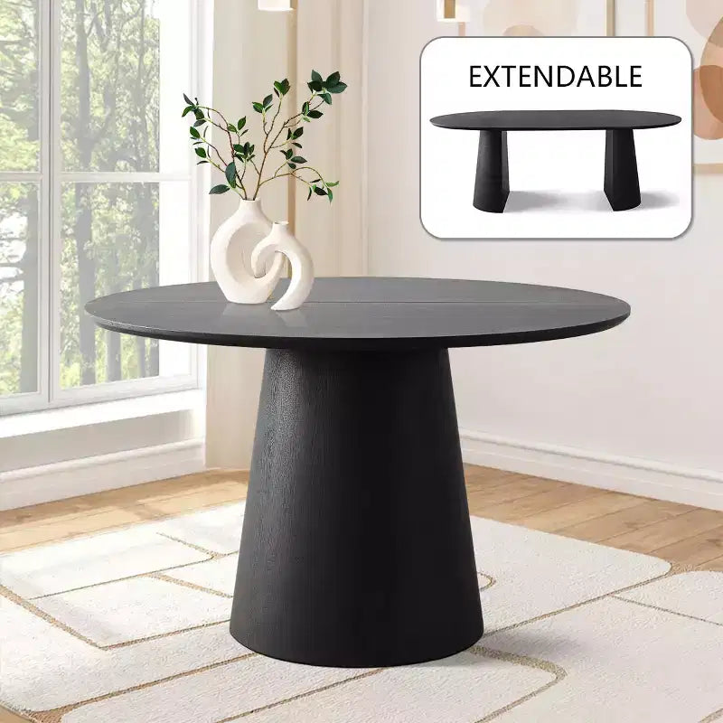 Ensemble Table à Manger Ovale Extensible 3-en-1 avec Chaises Rembourrées en Chenille et Pieds en Métal Doré, Meuble de Salle à Manger Polyvalent - Panipeachy