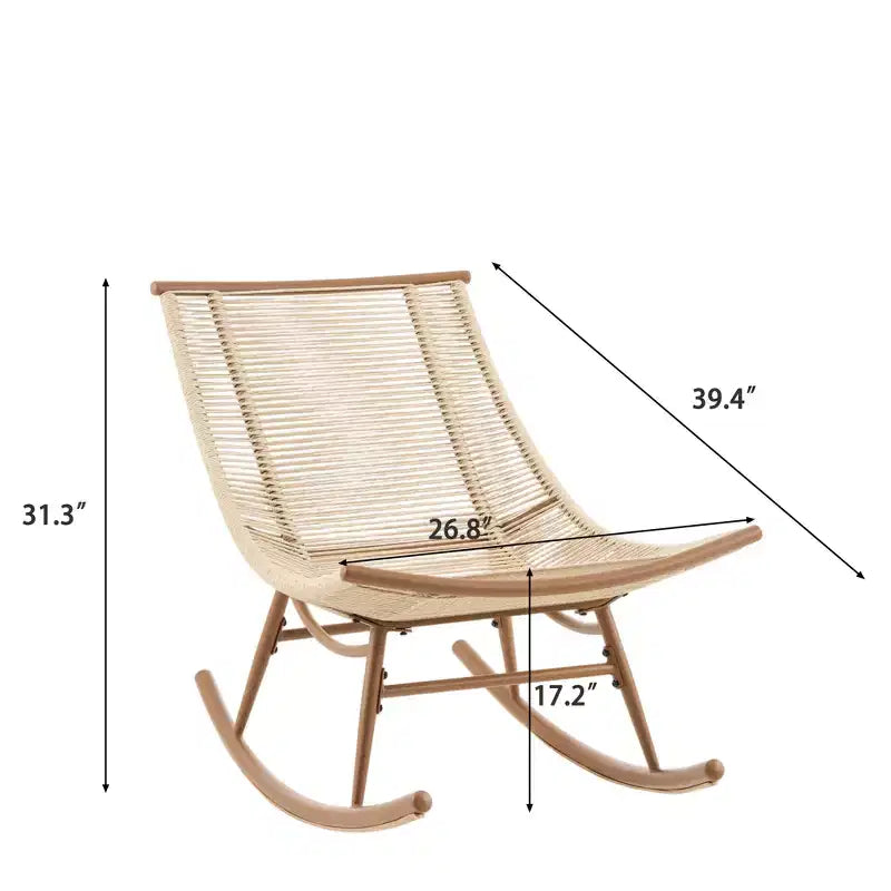 Christopher Knight Home Abhay Ensemble de salle à manger d'extérieur 2 pièces de style Ferme avec table en bois d'acacia et fauteuil à bascule en fer
