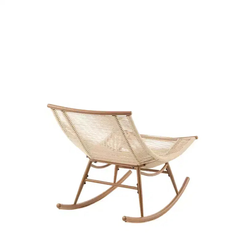 Christopher Knight Home Iolanda – Ensemble repas de jardin 3 pièces de style rustique avec table en bois d'acacia et chaises à bascule en fer