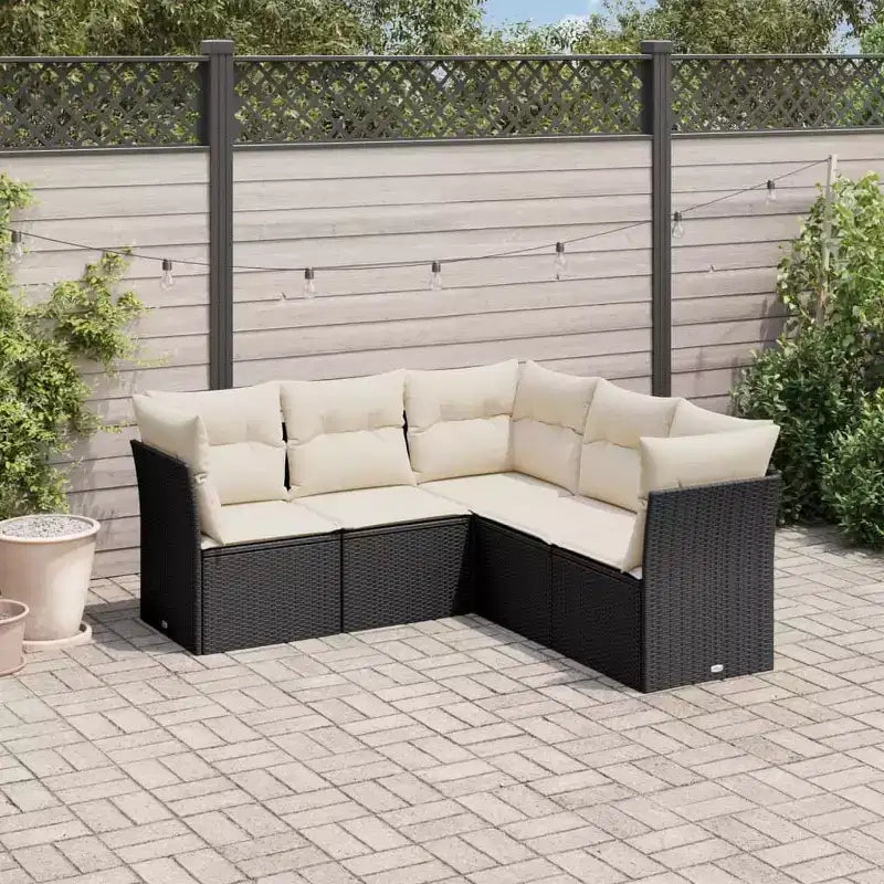 vidaXL Salon de jardin modulable avec coussins et rangement, disponible en différentes couleurs