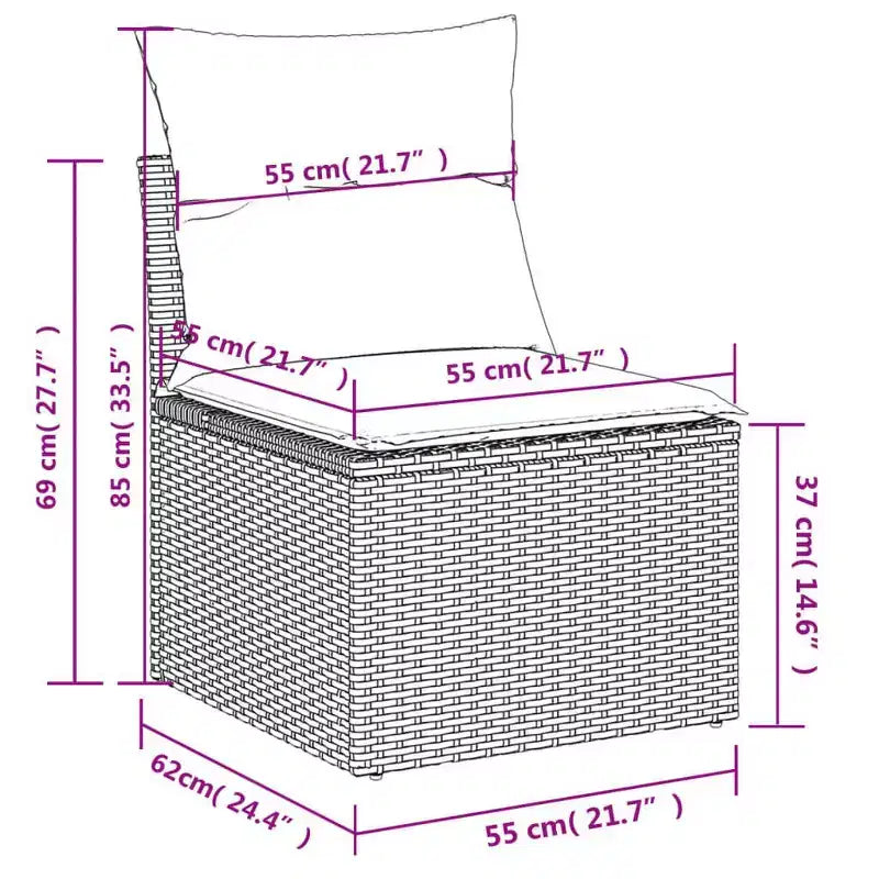 Ensemble de canapé de jardin modulable vidaXL avec rangement et coussins