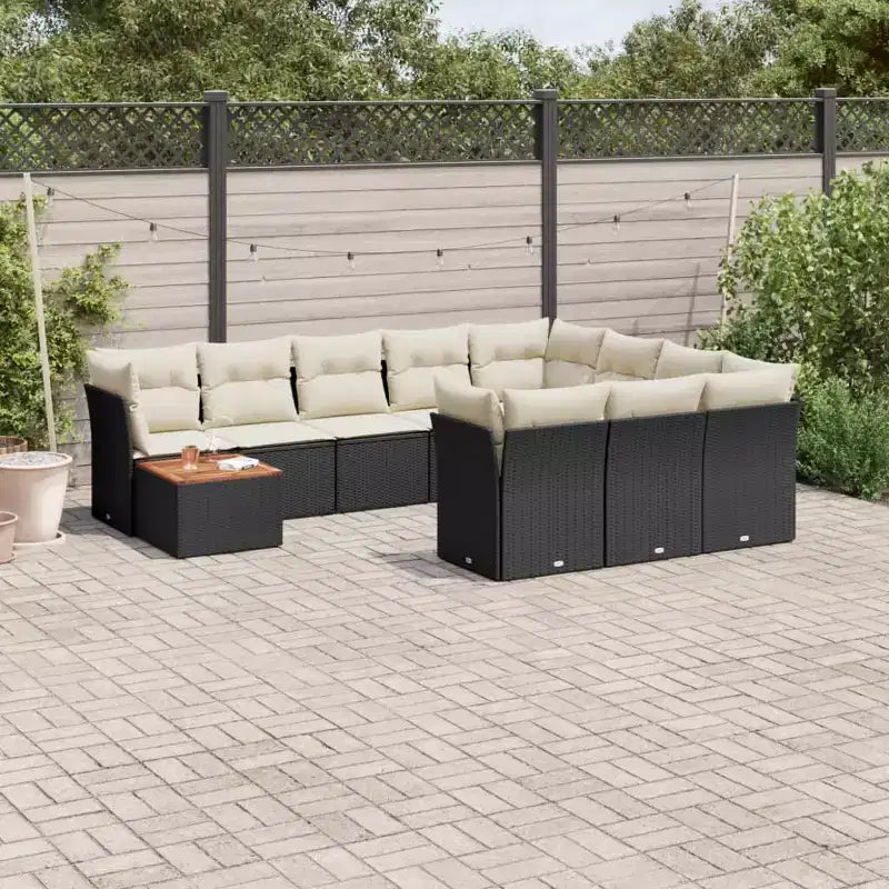 Ensemble de canapé de jardin modulable vidaXL avec rangement et coussins