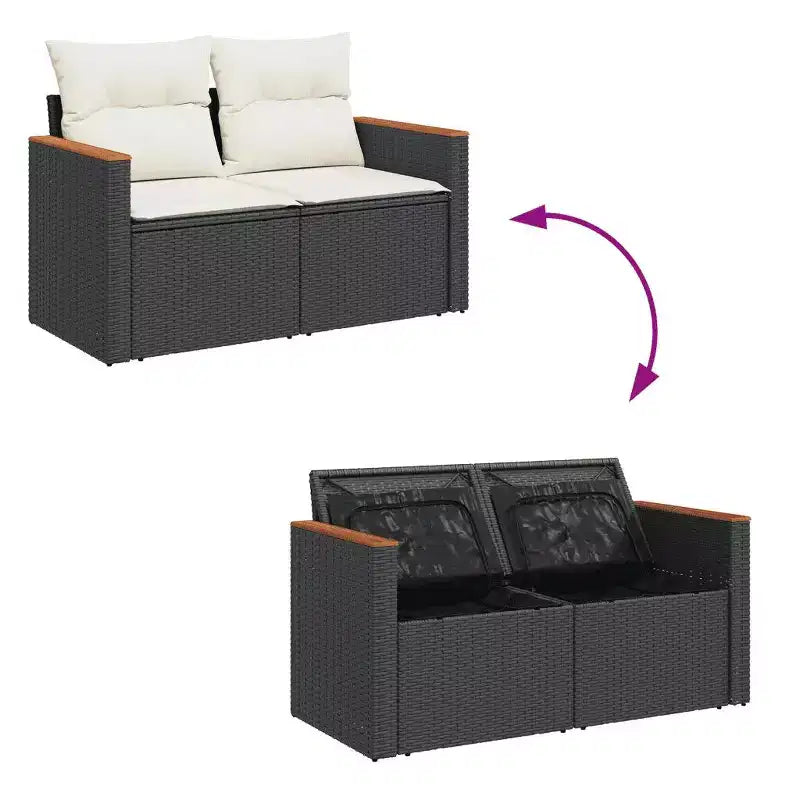 vidaXL Salon de jardin avec coussins en plusieurs coloris