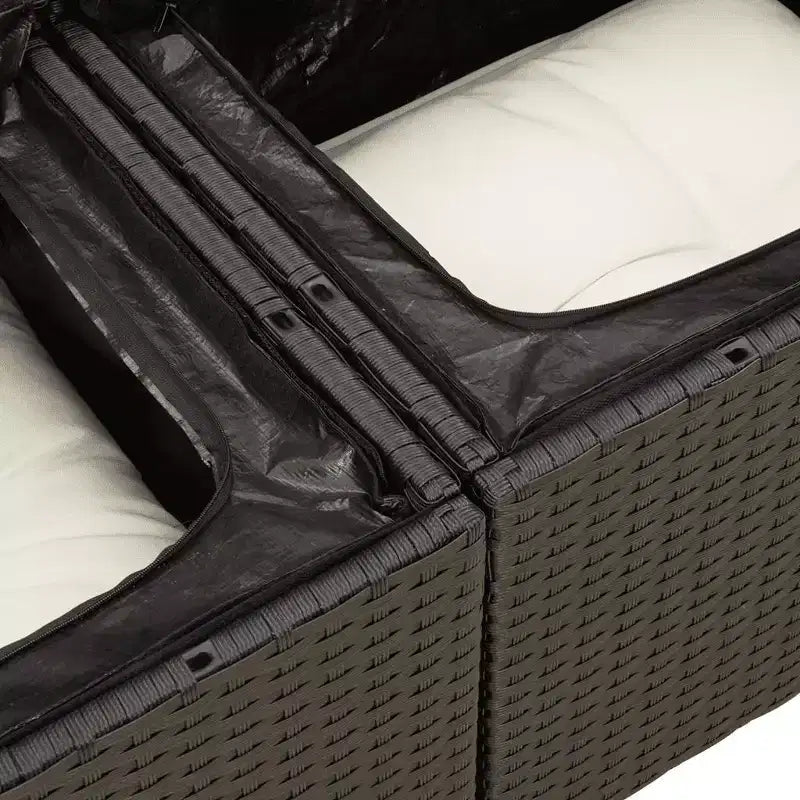 vidaXL Salon de jardin modulable en résine tressée avec coussins