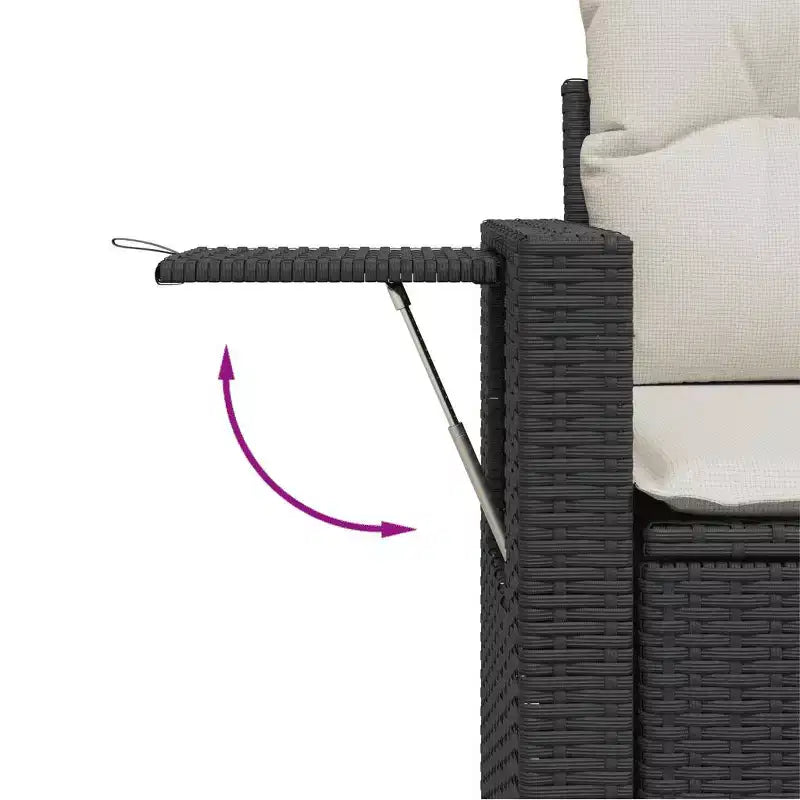 vidaXL Salon de jardin modulable en résine tressée avec coussins