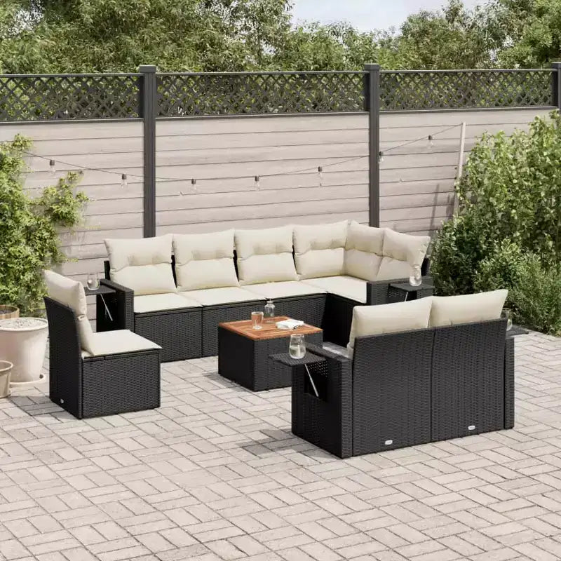 vidaXL Salon de jardin modulable en résine tressée avec coussins