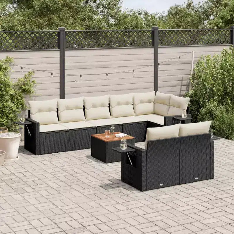 vidaXL Salon de jardin modulable en résine tressée avec coussins