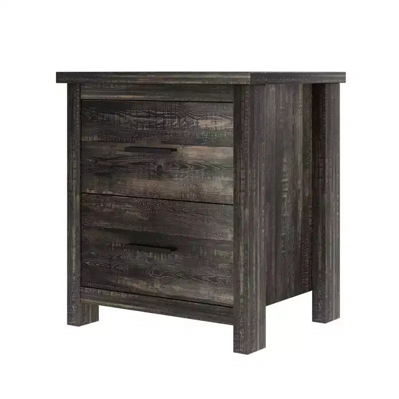 Whisen Ensembles de 4 meubles de chambre à coucher, lit Queen avec tête de lit de rangement, 2 tables de chevet et 1 commode