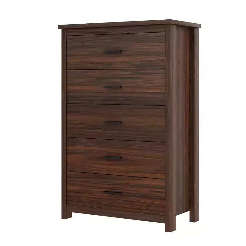 Whisen Ensembles de 4 meubles de chambre à coucher, lit Queen avec tête de lit de rangement, 2 tables de chevet et 1 commode