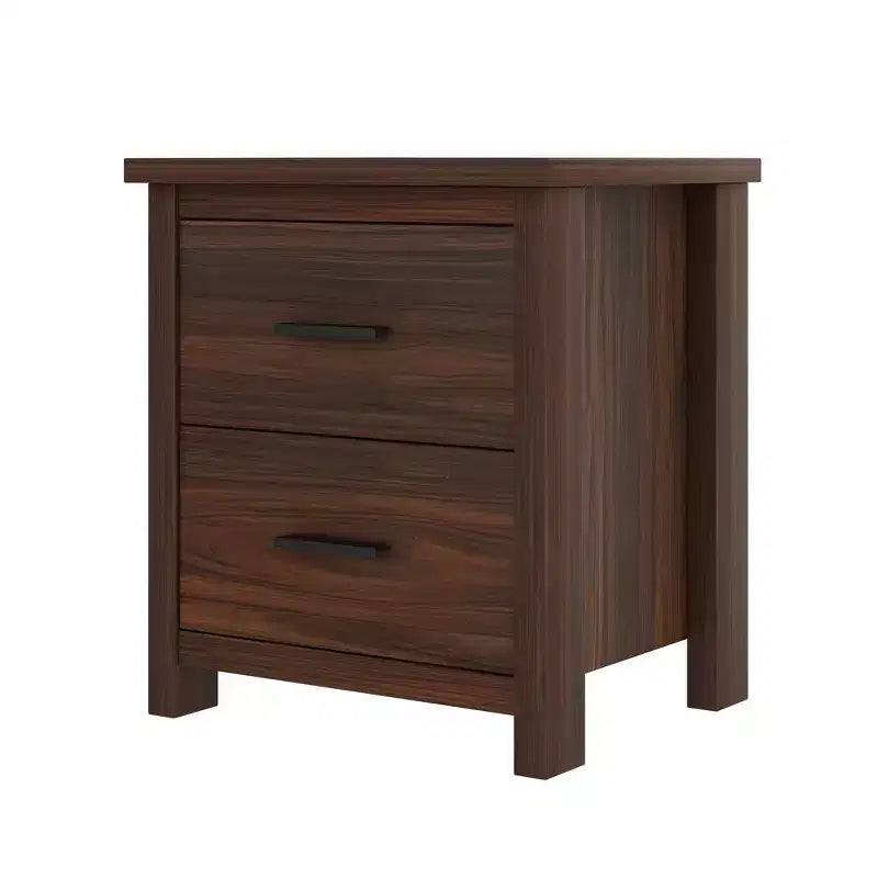 Whisen Ensembles de 4 meubles de chambre à coucher, lit Queen avec tête de lit de rangement, 2 tables de chevet et 1 commode