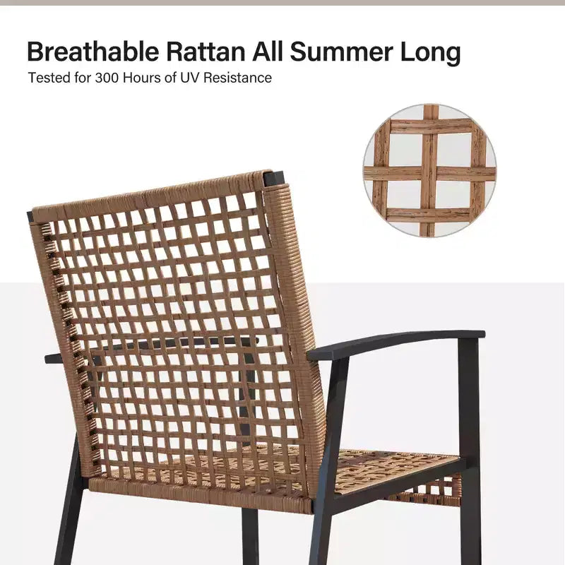 LAUSAINT HOME Ensemble de conversation 4 pièces pour patio, Ensemble de meubles d'extérieur confortables et surdimensionnés