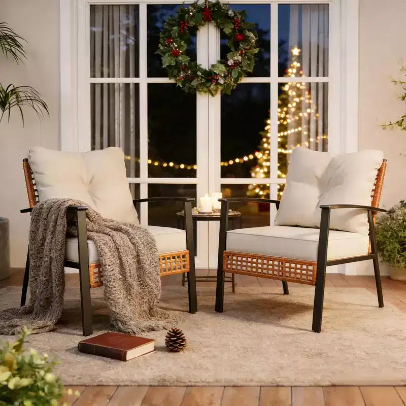 LAUSAINT HOME Ensemble de conversation 4 pièces pour patio, Ensemble de meubles d'extérieur confortables et surdimensionnés