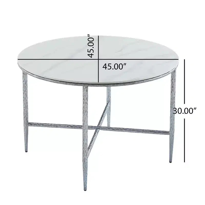 Christopher Knight Home Valeska, ensemble de 5 pièces : table à manger en pierre frittée forgée à la main, style industriel de luxe, avec chaises de salle à manger rembourrées.