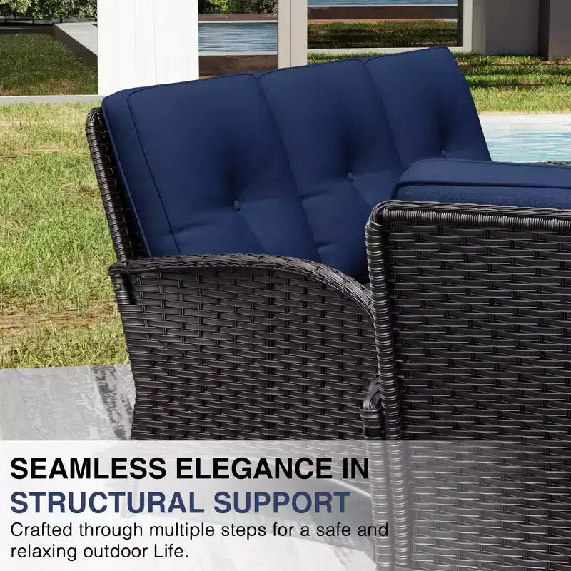 Ensemble de patio extérieur UPTIOT avec foyer, canapé, fauteuils pivotants et tables d'appoint