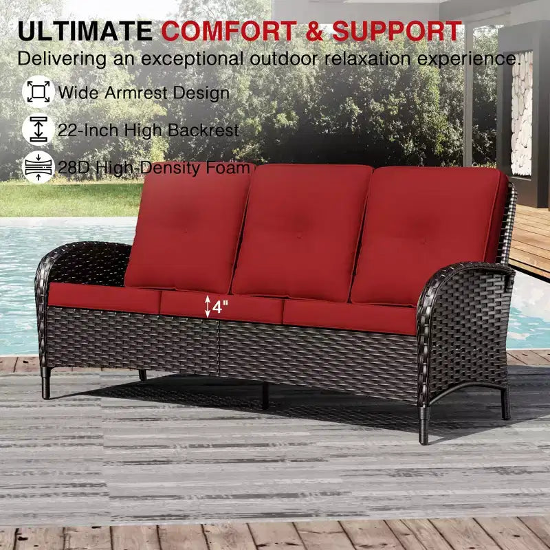 Ensemble de patio extérieur UPTIOT avec foyer, canapé, fauteuils pivotants et tables d'appoint