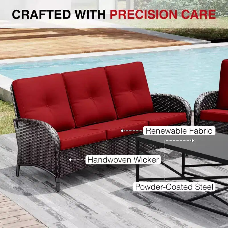 Ensemble de patio extérieur UPTIOT avec foyer, canapé, fauteuils pivotants et tables d'appoint