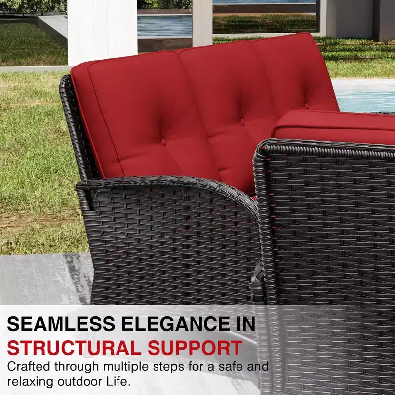 Ensemble de patio extérieur UPTIOT avec foyer, canapé, fauteuils pivotants et tables d'appoint