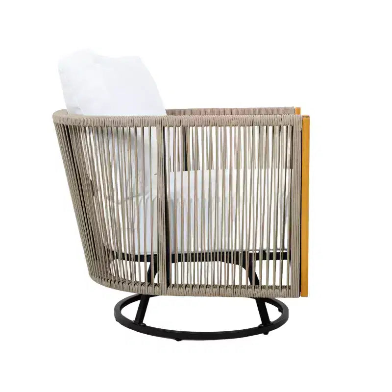 Christopher Knight Home Darika – Fauteuil pivotant de patio moderne en bois d'acacia et ensemble table d'appoint, 2 pièces