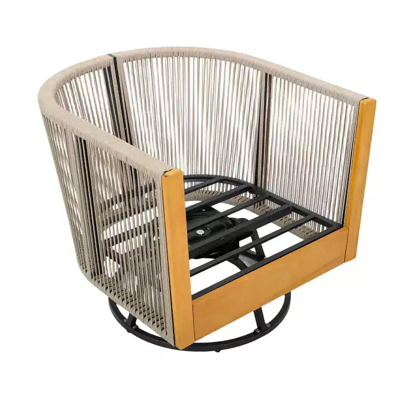 Christopher Knight Home Darika – Fauteuil pivotant de patio moderne en bois d'acacia et ensemble table d'appoint, 2 pièces
