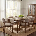 Christopher Knight Home Linnea 7 Piece Rustic Rubberwood Fabric Upholstered Dining Set