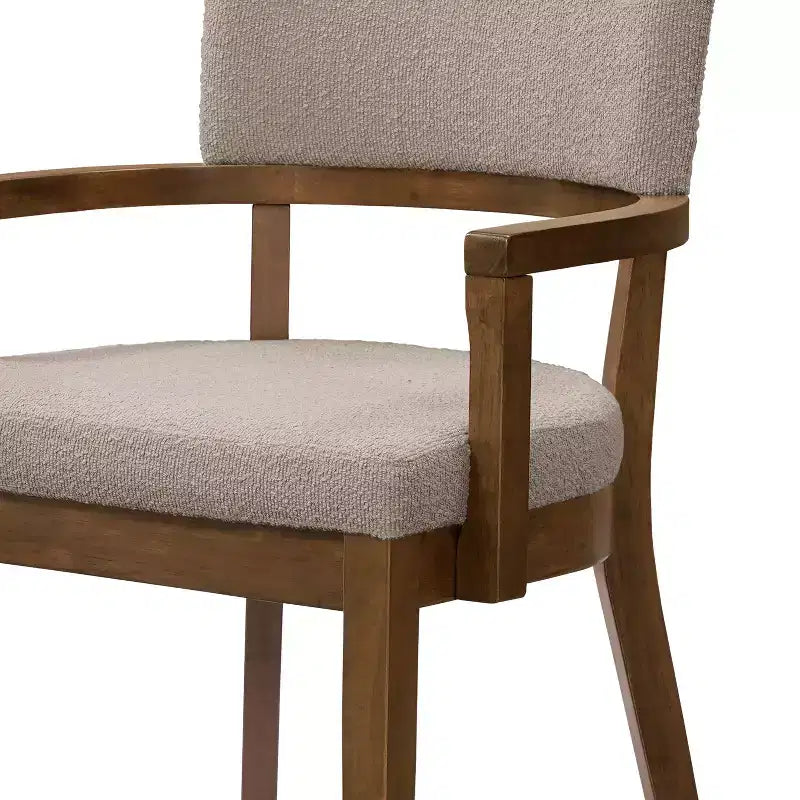 Ensemble de salle à manger 7 pièces Christopher Knight Home Linnea en bois d'hévéa rustique et tissu