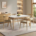 Christopher Knight Home Zahra Modern 5 Piece Rubber Wood Dining Set with Faux Leather Upholstered Chairs and Rectangular Table