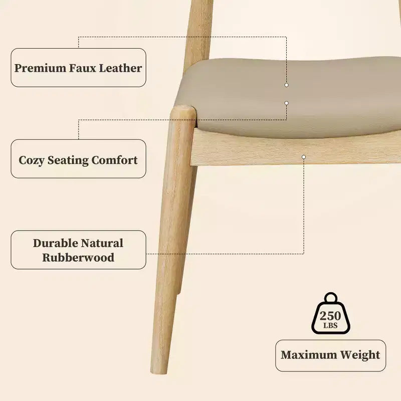 Christopher Knight Home Zahra Ensemble de salle à manger moderne 5 pièces en bois d'hévéa avec chaises rembourrées en similicuir et table rectangulaire