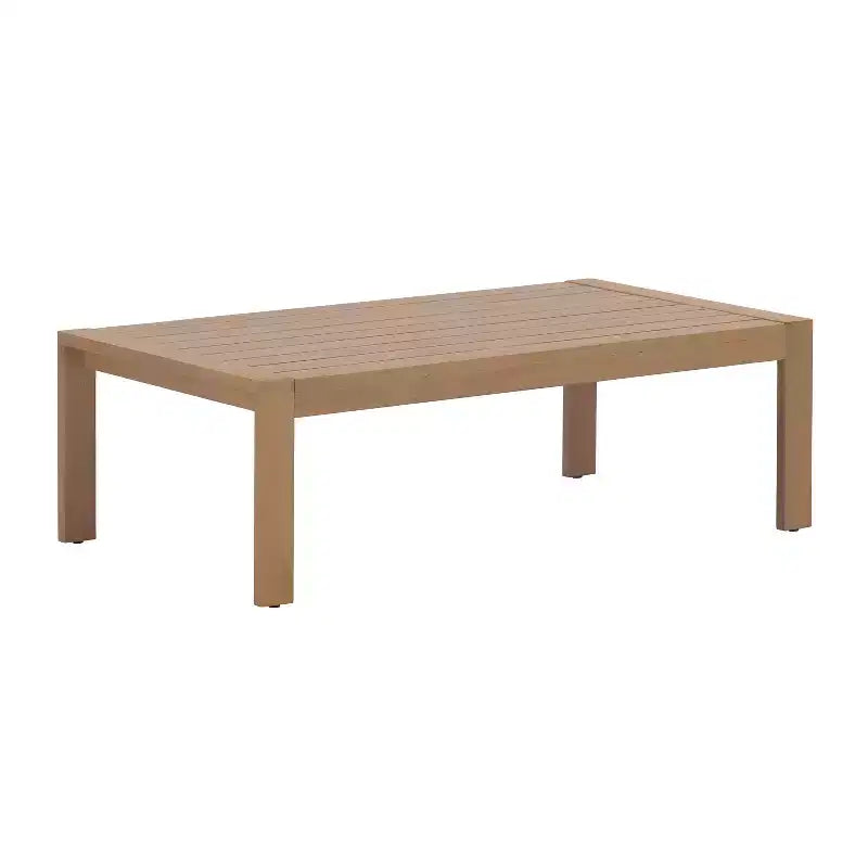 Christopher Knight Home Abena Ensemble de 4 fauteuils de terrasse modernes en bois d'acacia avec coussin et table basse à lattes