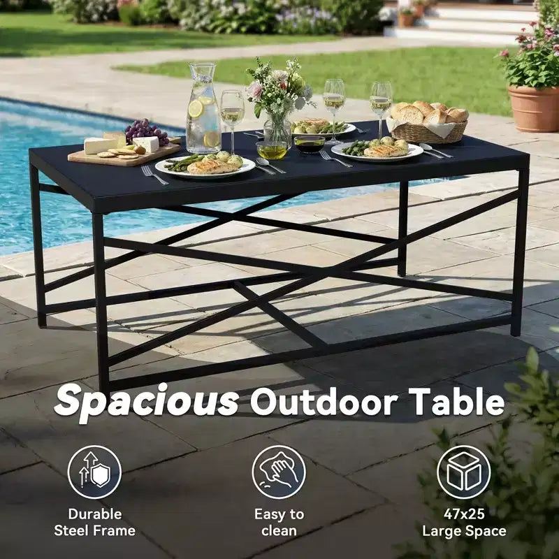 Ensemble de chaises pivotantes et berçantes d'extérieur UPTIOT avec poufs convertibles et table basse pour la détente sur la terrasse