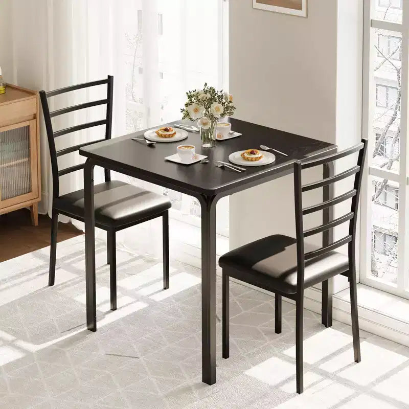 Space-Saving Compact Dining Table Set for 2  Modern Square Table with 2 Chairs  Perfect for Small Apartments, Kitchens, or Breakfast Nooks