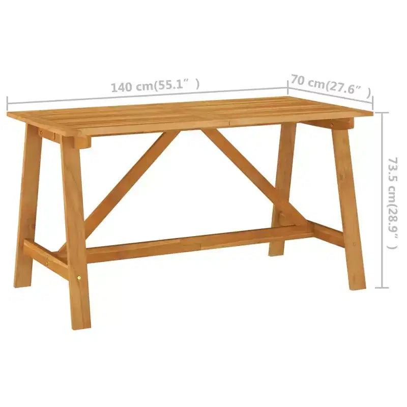 vidaXL Ensemble de salle à manger Bois d'acacia massif Moyen Ergonomique