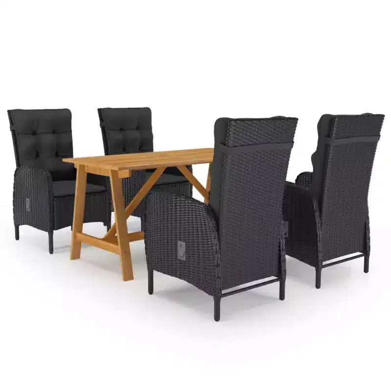 vidaXL Dining Set Solid acacia wood Medium Ergonomic Dining Set