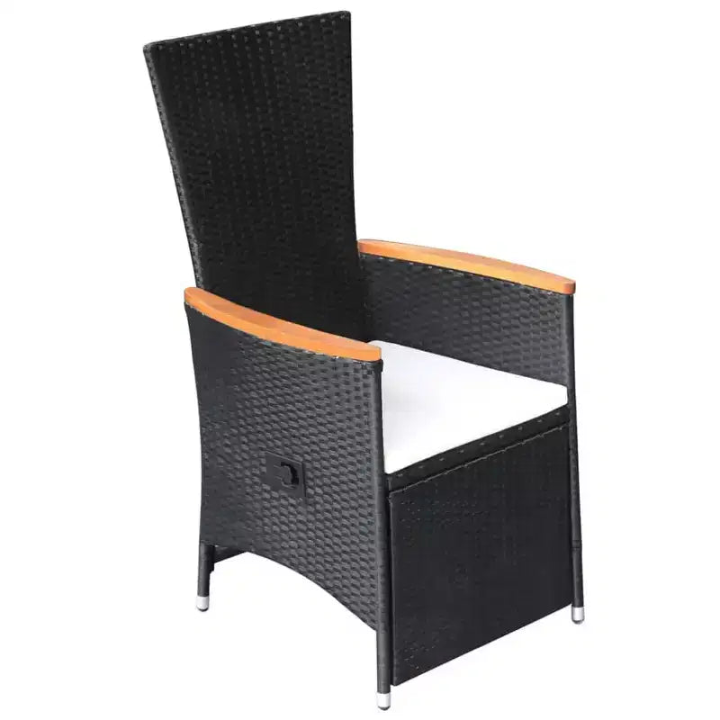 vidaXL Salon de jardin noir et blanc cassé