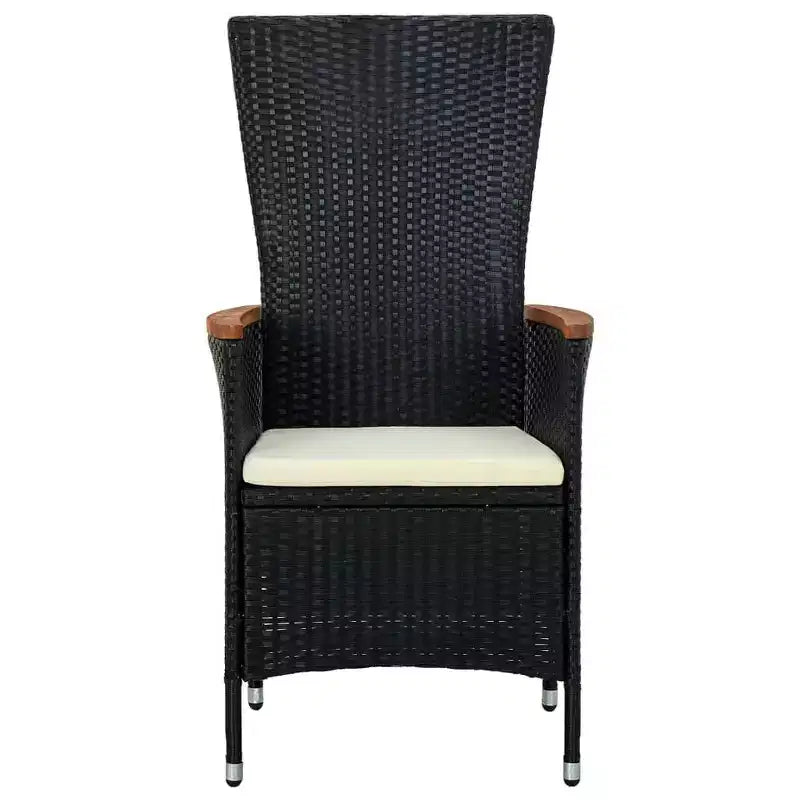 vidaXL Salon de jardin noir et blanc cassé