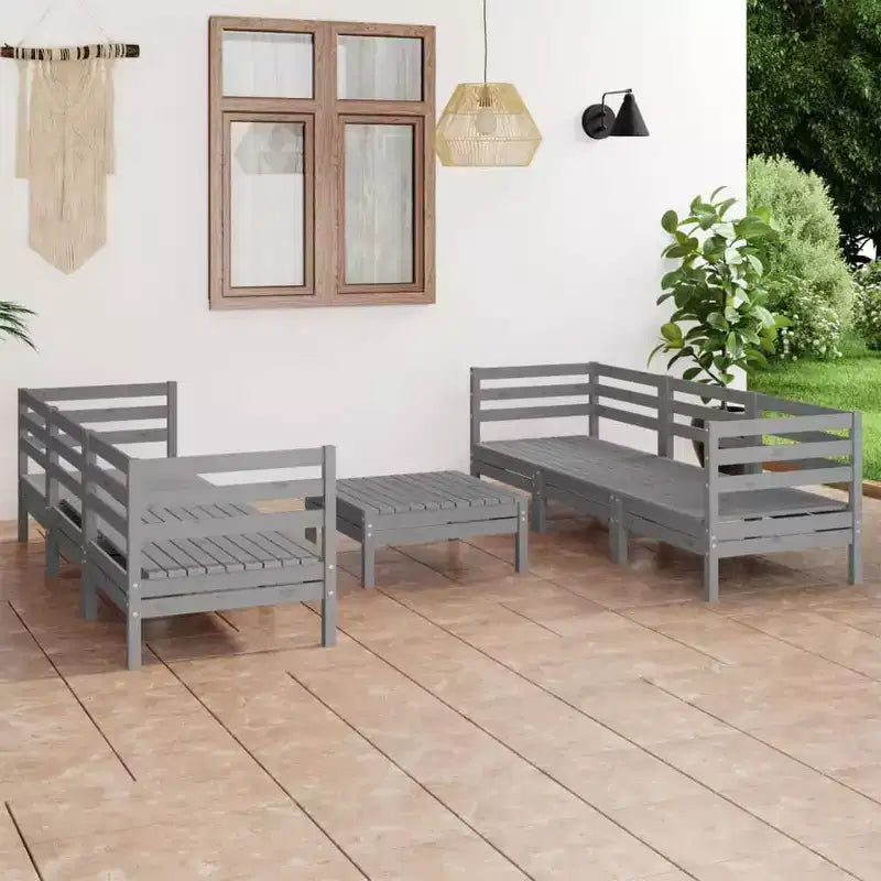 vidaXL Ensemble de jardin modulable en pin massif gris