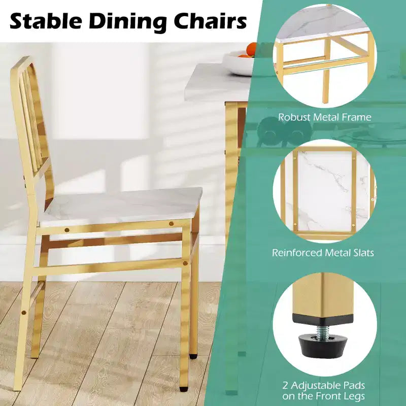 Costway Ensemble Table à Manger Rectangulaire 3 Pièces et Chaises Coin Repas en Bois avec Étagère de Rangement