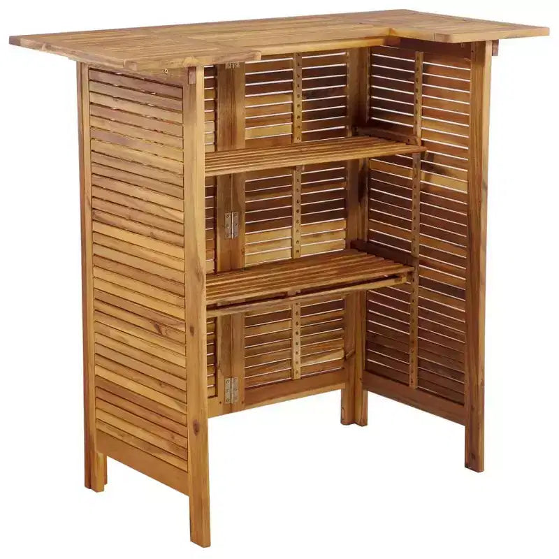 vidaXL Ensemble de bar de jardin Marron Bois d'acacia massif Repose-pieds moyen