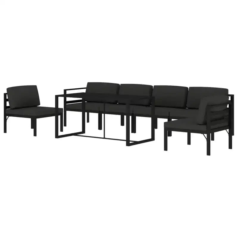 vidaXL Salon de jardin anthracite aluminium, 100% polyester, 7 pièces