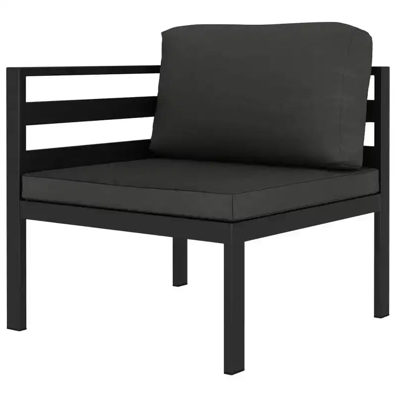 vidaXL Salon de jardin anthracite aluminium, 100% polyester, 7 pièces