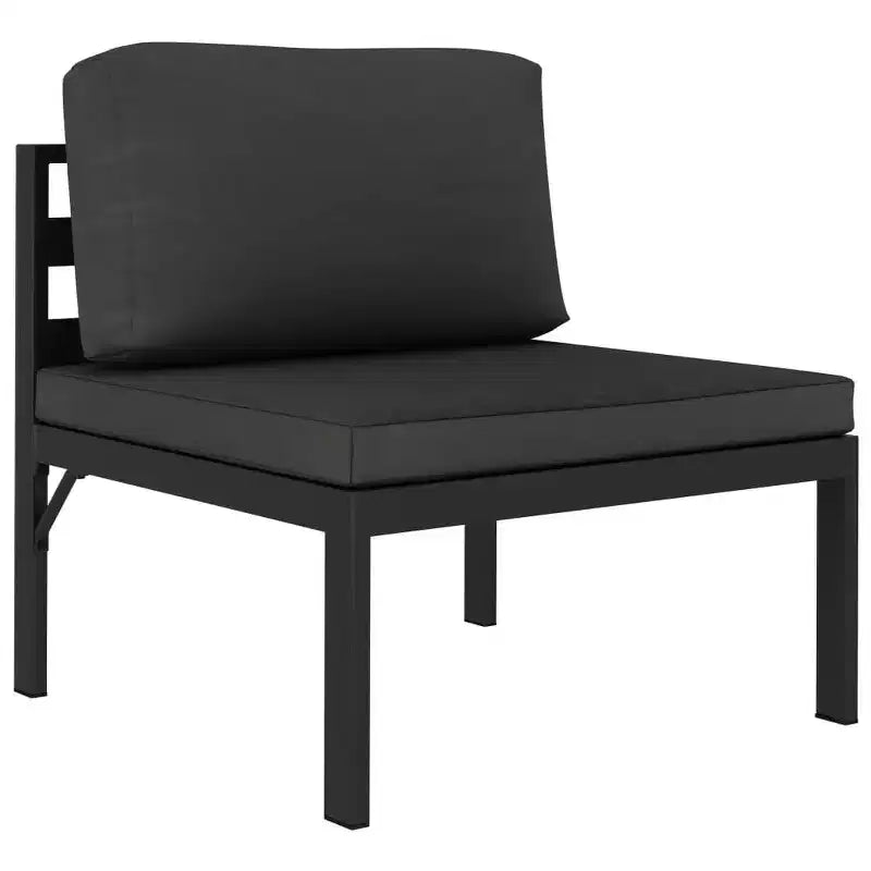 vidaXL Salon de jardin anthracite aluminium, 100% polyester, 7 pièces