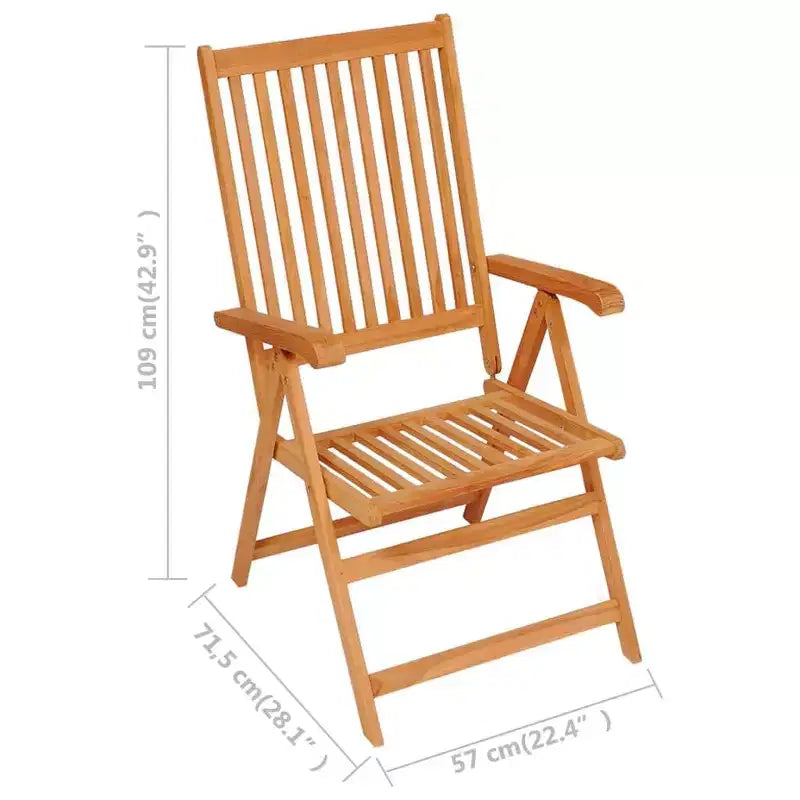 vidaXL Salon de jardin Teck finement poncé marron chaud Ensemble de 7 pièces