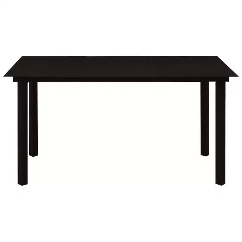 vidaXL Salon de salle à manger noir, verre, acier thermolaqué, rotin en PVC, 7 pièces