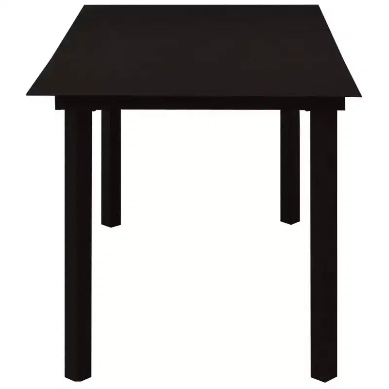 vidaXL Salon de salle à manger noir, verre, acier thermolaqué, rotin en PVC, 7 pièces