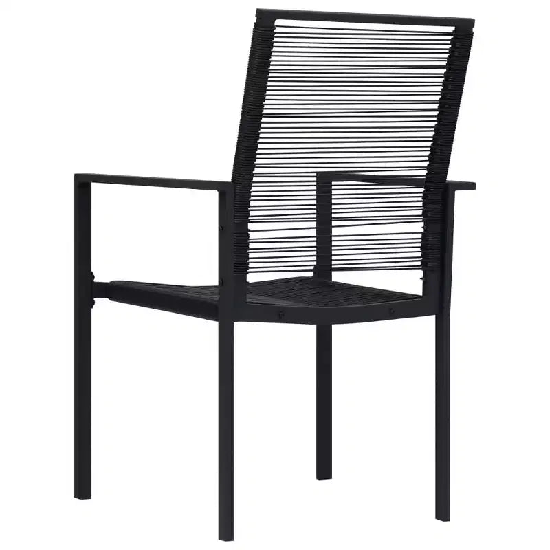 vidaXL Salon de salle à manger noir, verre, acier thermolaqué, rotin en PVC, 7 pièces