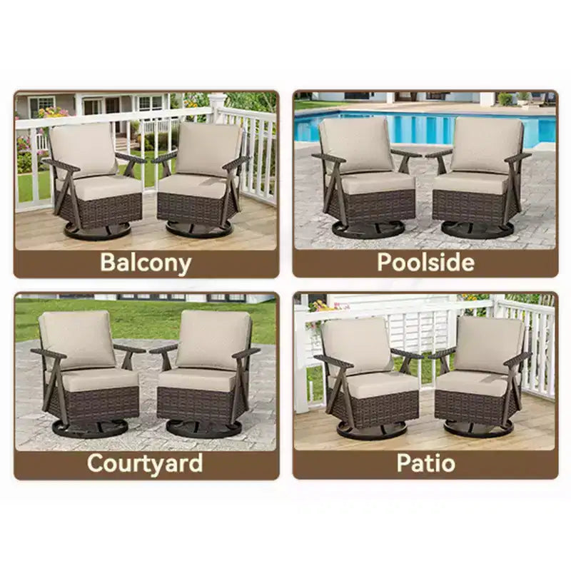 Ensemble de meubles de patio Bestier, ensemble de conversation d'extérieur avec canapé et chaises coussinés épais, table basse pour jardin, arrière-cour, porche