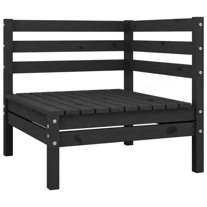 vidaXL Salon de jardin noir Bois de pin massif 63,5 cm x 63,5 cm x 62,5 cm