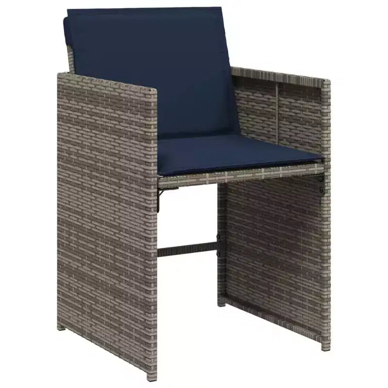 vidaXL Salon de jardin Gris, Marron, Bleu Marine